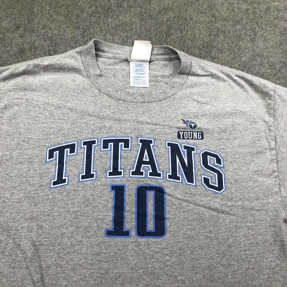 Vintage Tennessee Titans Shirt Mens Large Gray Players Inc Vince Young 10